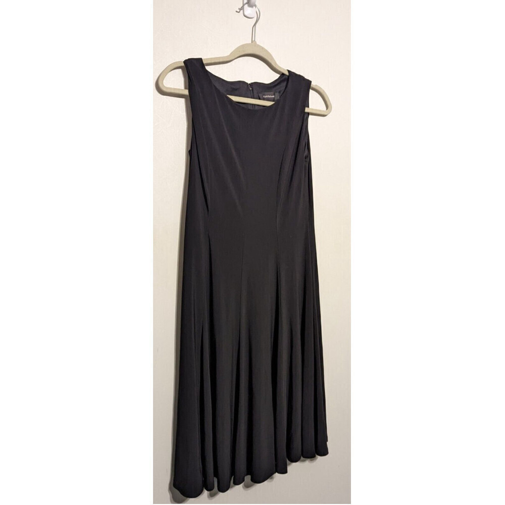 R&M Richards Black A Line Fit And Flare Formal Midi Cocktail Dress - Size 6